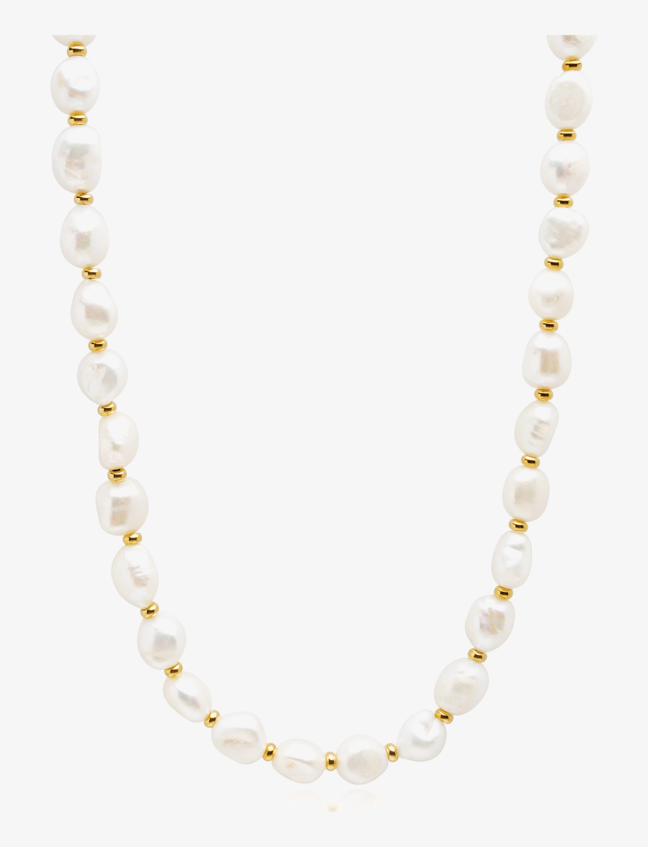 NIALAYA Herren's Baroque Pearl Choker Weiß - One Size 51 Cm - Herren