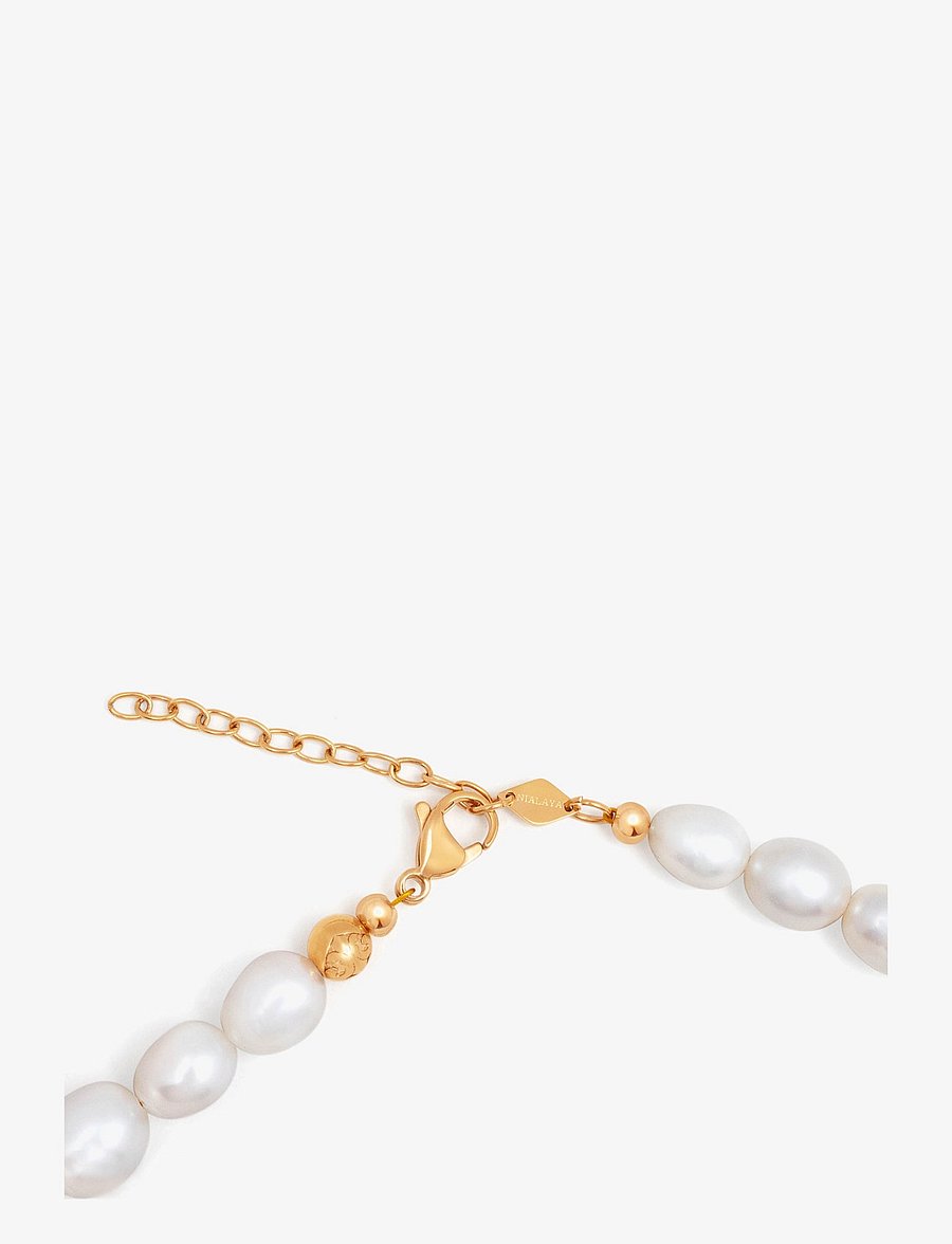 Nialaya - Men's Smiley Face Pearl Choker with Assorted Beads - halskæder - multi - 3