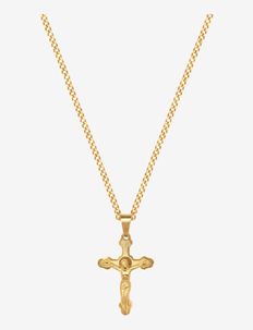 Men's Gold Necklace with Crucifix Pendant, Nialaya
