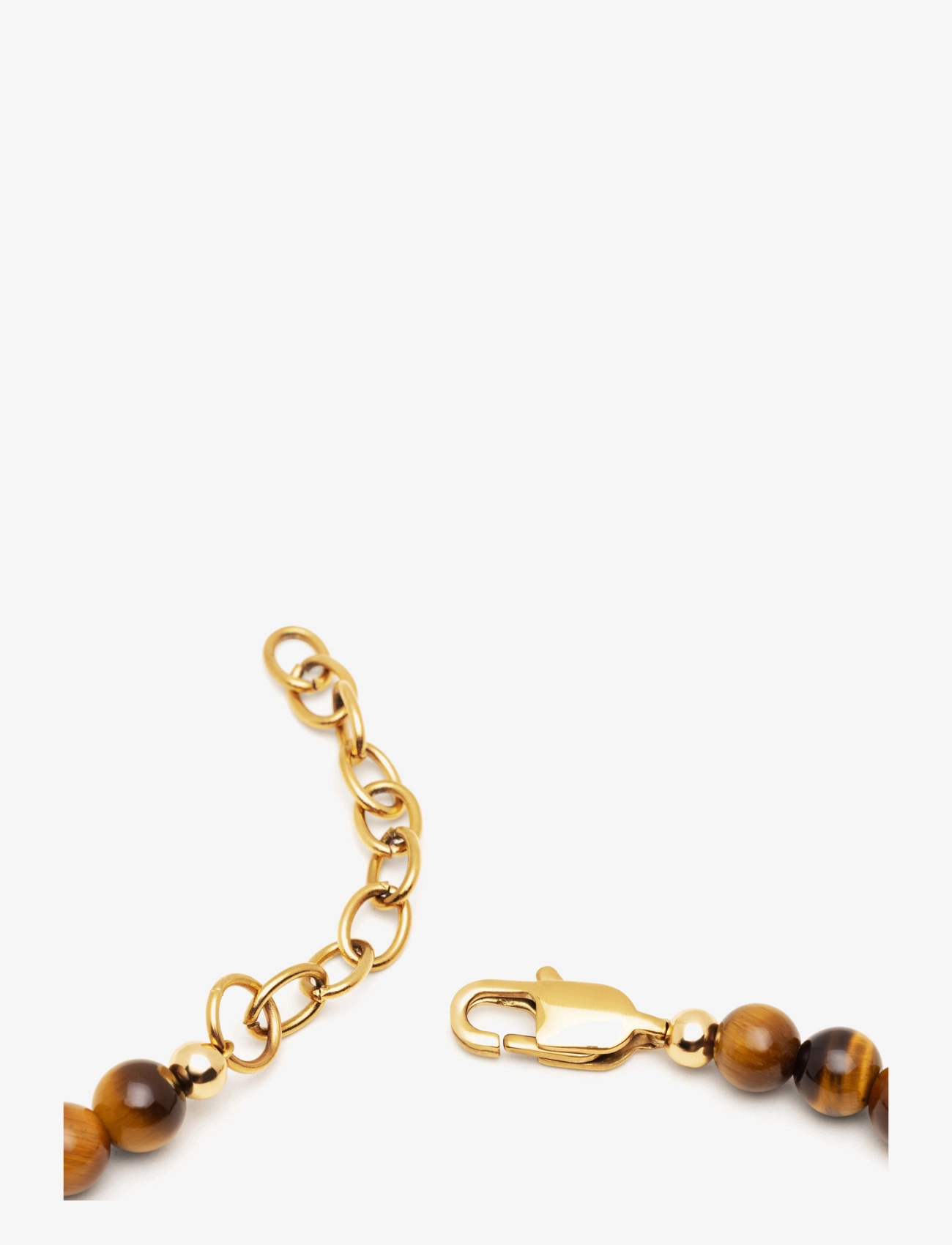 Nialaya - Beaded Necklace with Brown Tiger Eye and Gold - halskæder - brown - 3