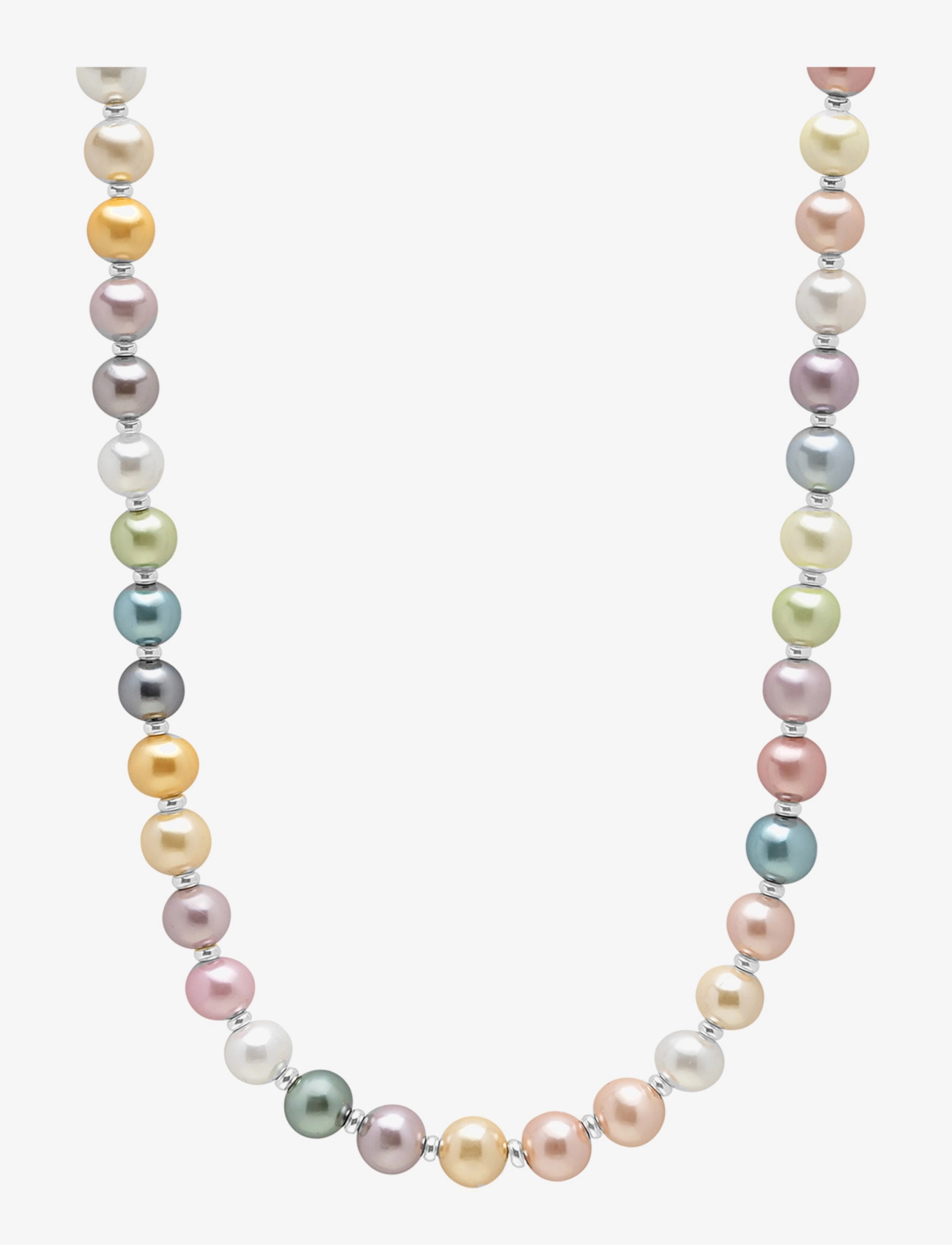 Nialaya Pastel Pearl Necklace with Silver - Vėriniai - MULTI / multi