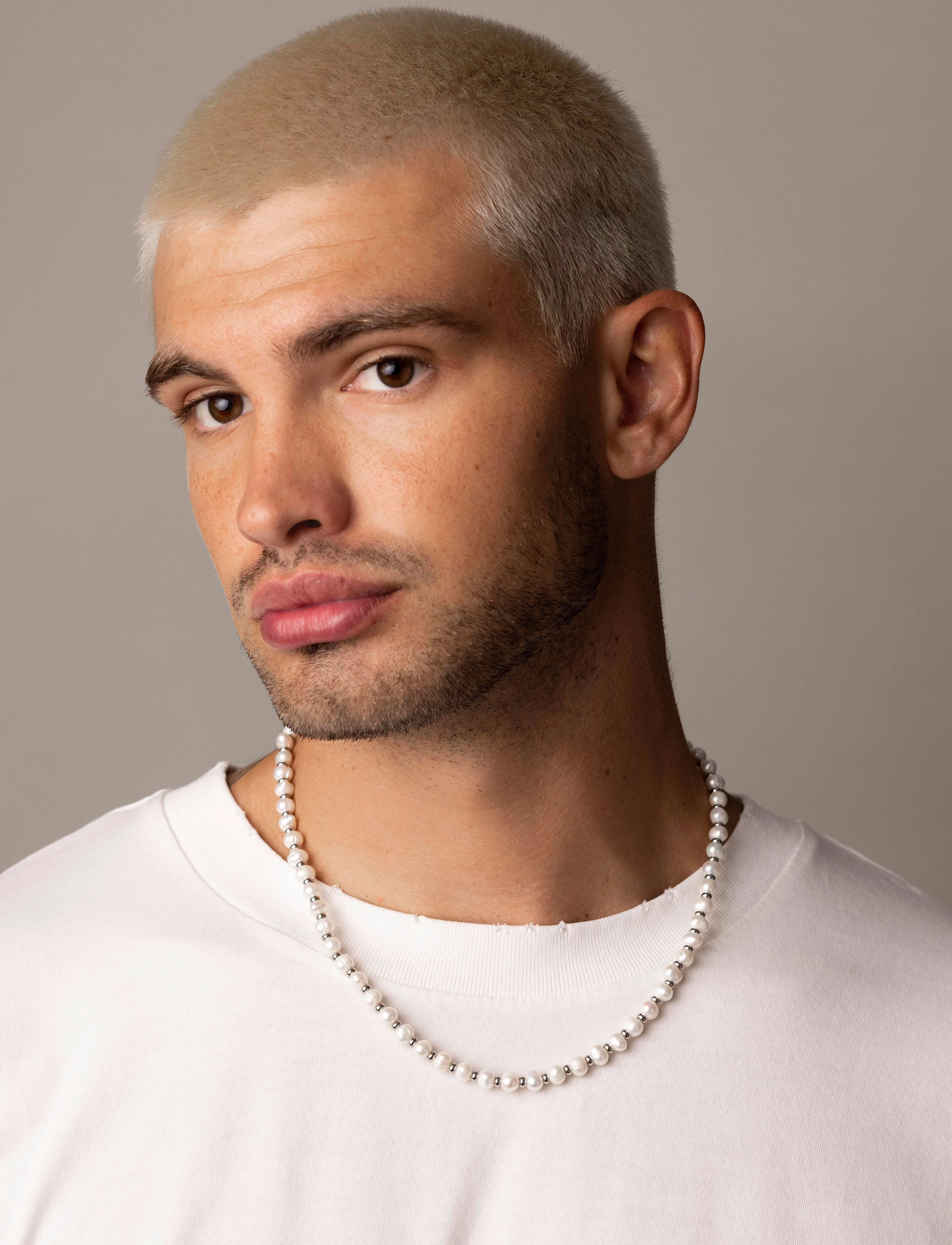 Nialaya Mini Pearl Choker with Silver - Festkleidung - WHITE / SILVER / white