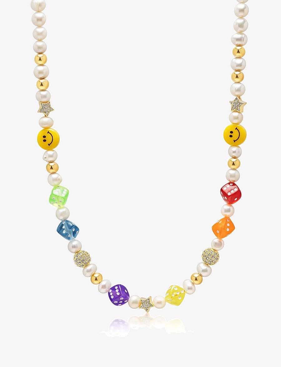 Nialaya - Necklace - kaklarotas - gold / white - 1