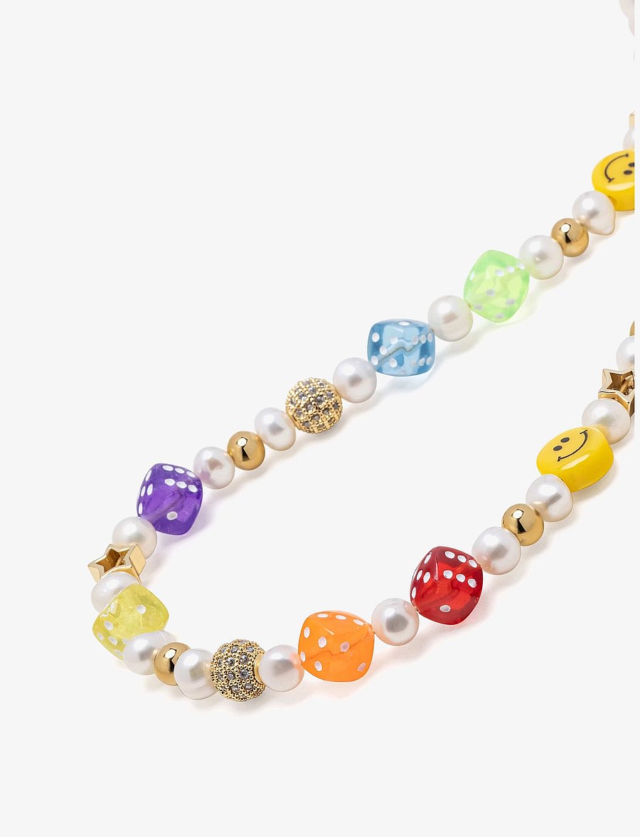 Nialaya - Necklace - kaklarotas - gold / white - 2