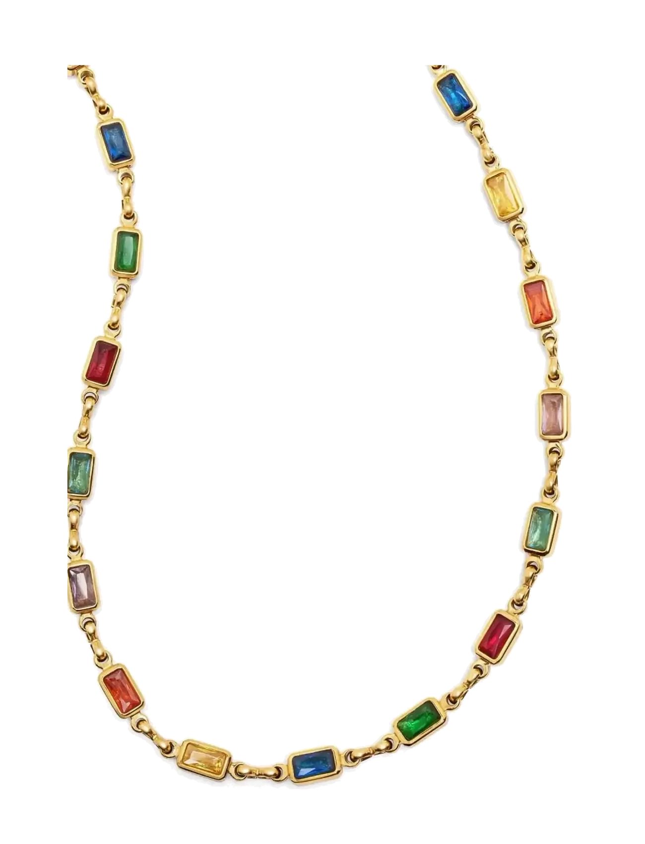 Nialaya Men's Rectangle Tennis Necklace - Armband - MULTI/GOLD / multi