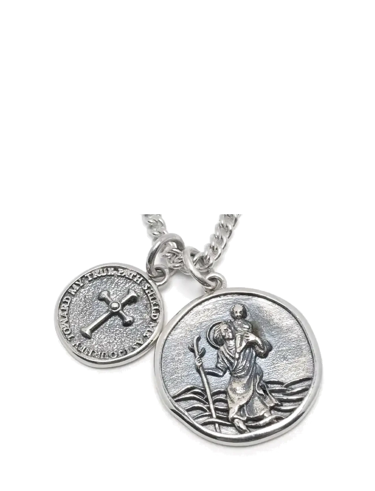 Nialaya - Saint Christopher Double Medallion - silver - 2