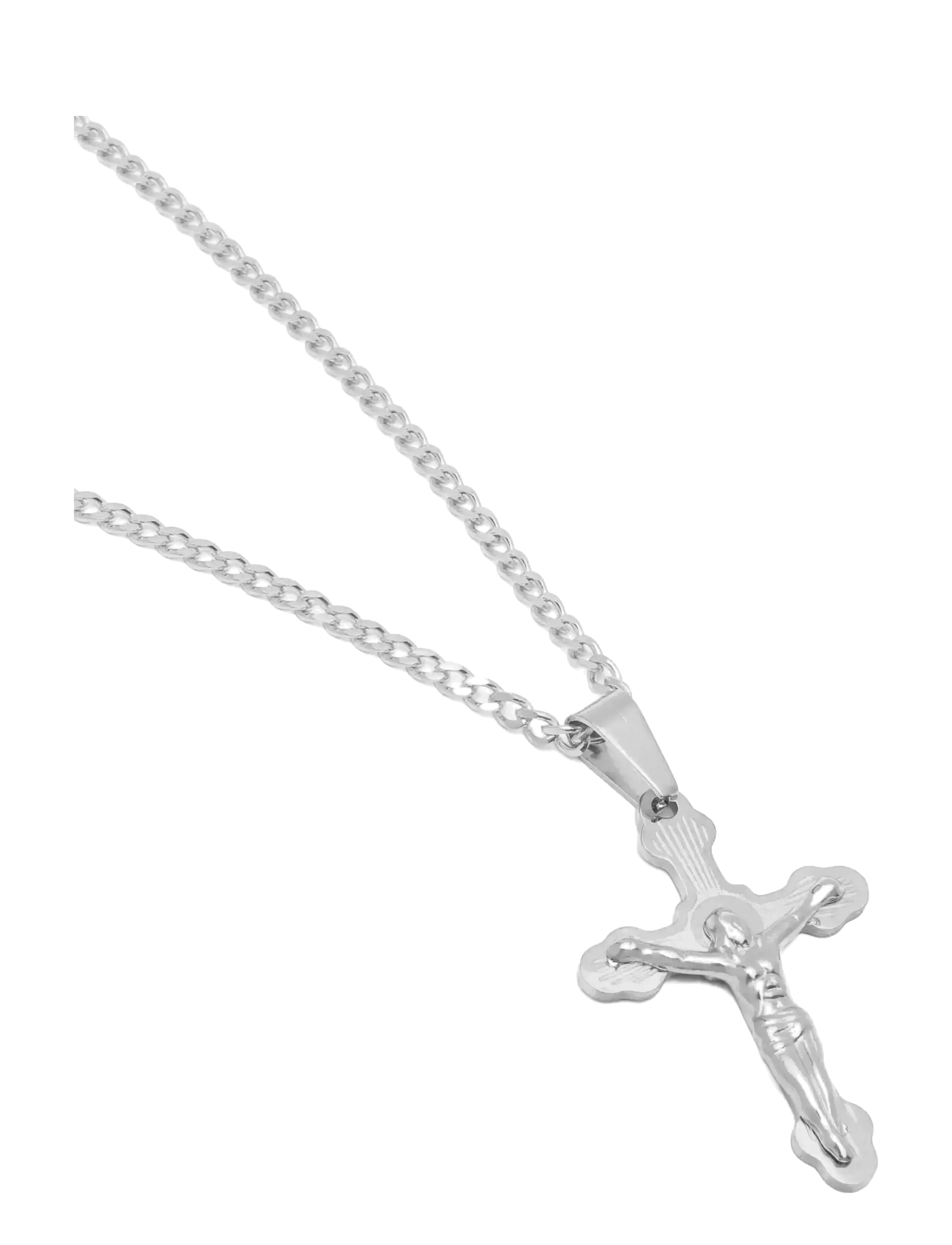 Nialaya Necklace with Crucifix Pendant in Silver - Vėriniai - SILVER / silver