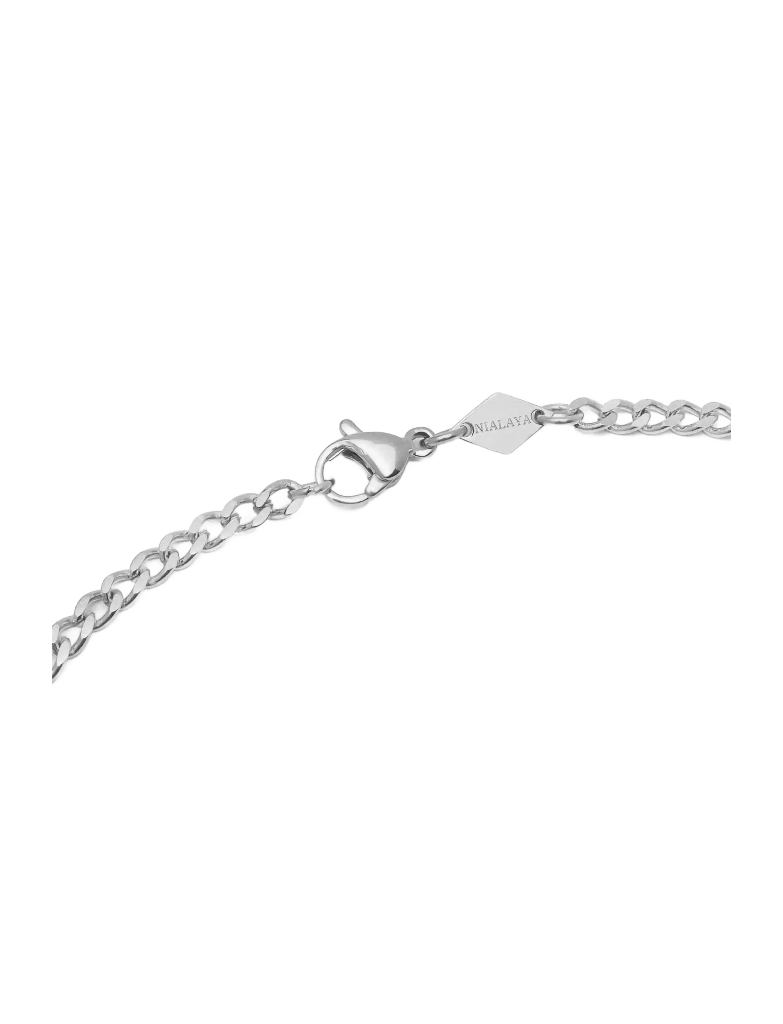 Nialaya - Necklace with Crucifix Pendant in Silver - halsketten - silver - 3