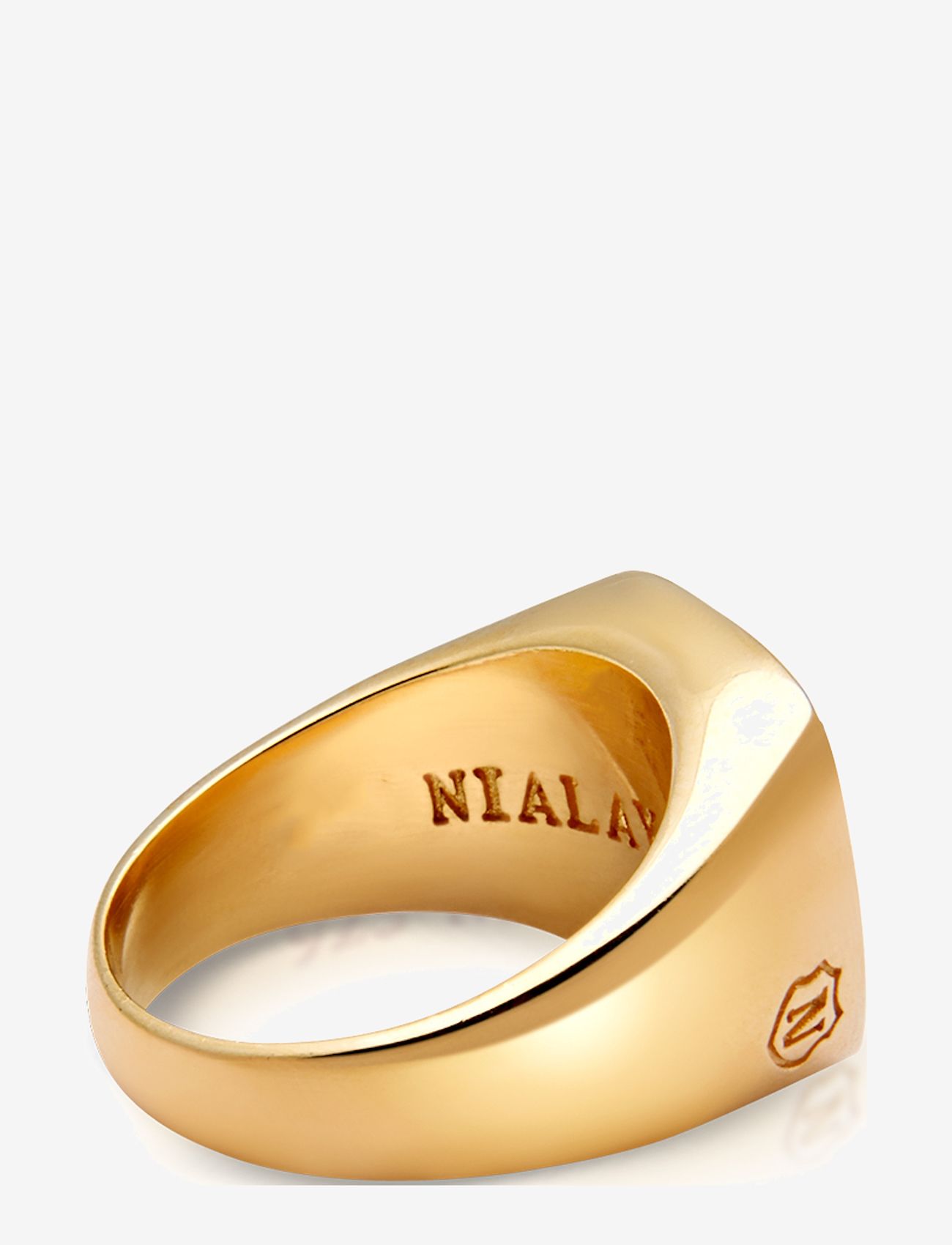 Nialaya - Men's Gold Signet Ring with Onyx - julegaver under 1000kr - gold / black - 2