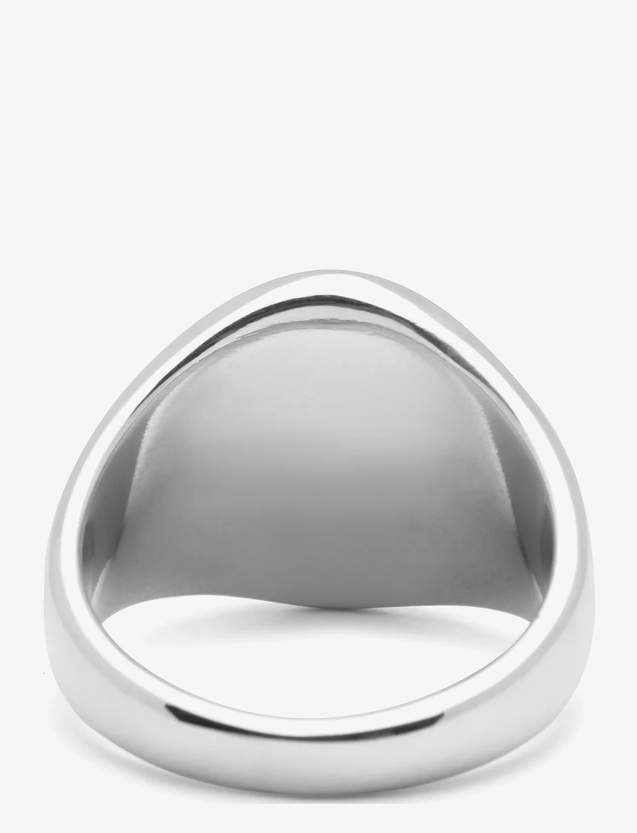Nialaya - Men's Squared Stainless Steel Ring with Silver Plating - birthday gifts - silver - 1