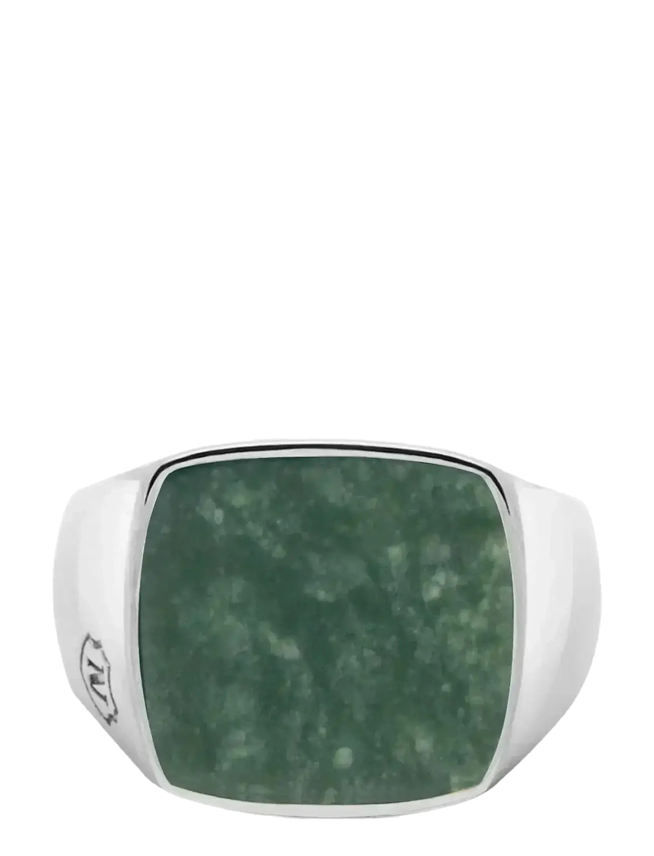 Nialaya Men's Silver Signet Ring with Green Jade - Aksessuaarid - GREEN
SILVER / green