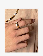 Nialaya - Men's Asymmetrical Signet Ring with Gold Plating - verjaardagscadeaus - gold - 1