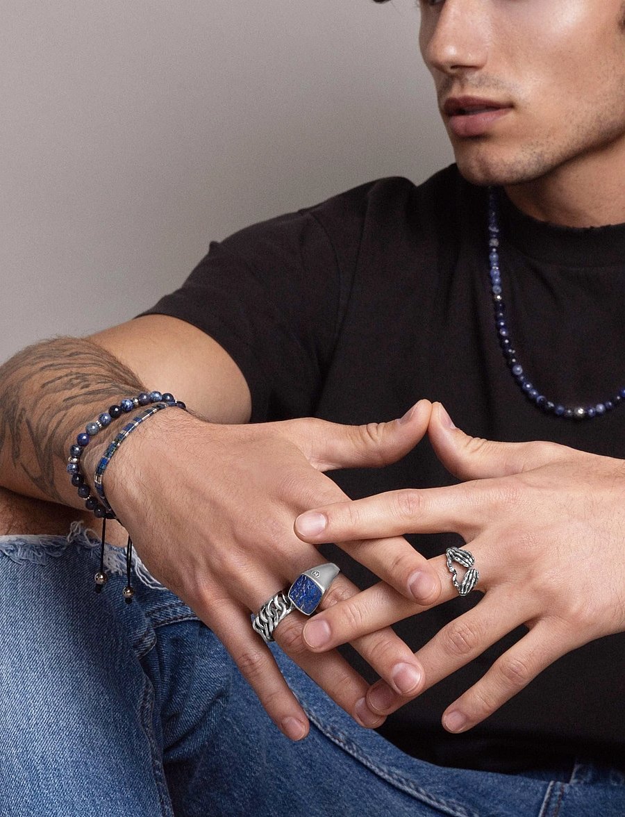 Nialaya - Men's Vintage Skeleton Ring - ringe - silver - 5