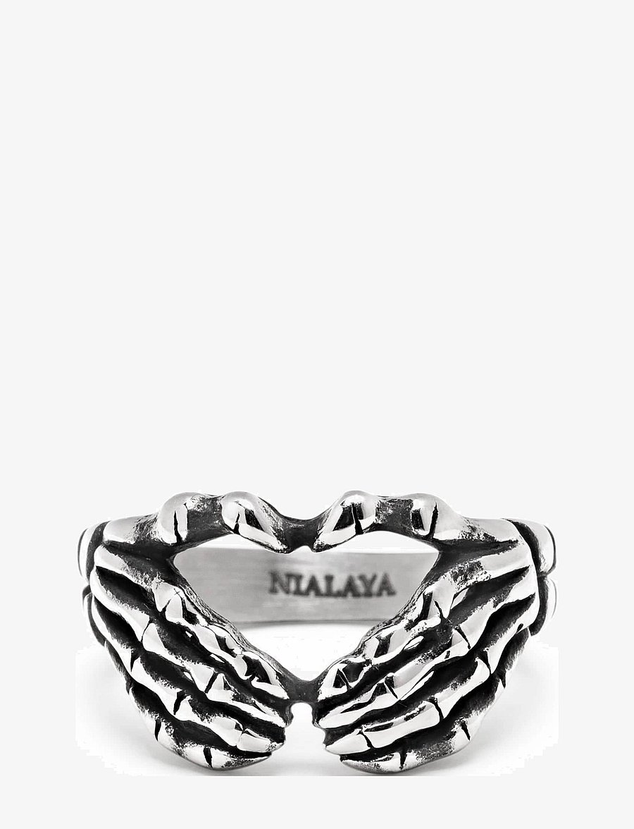 Nialaya - Men's Vintage Skeleton Ring - ringe - silver - 2