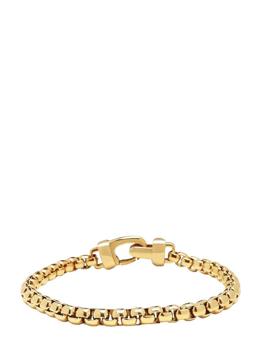 Nialaya - Gold Box Chain Classic Bracelet - armbånd - gold - 1