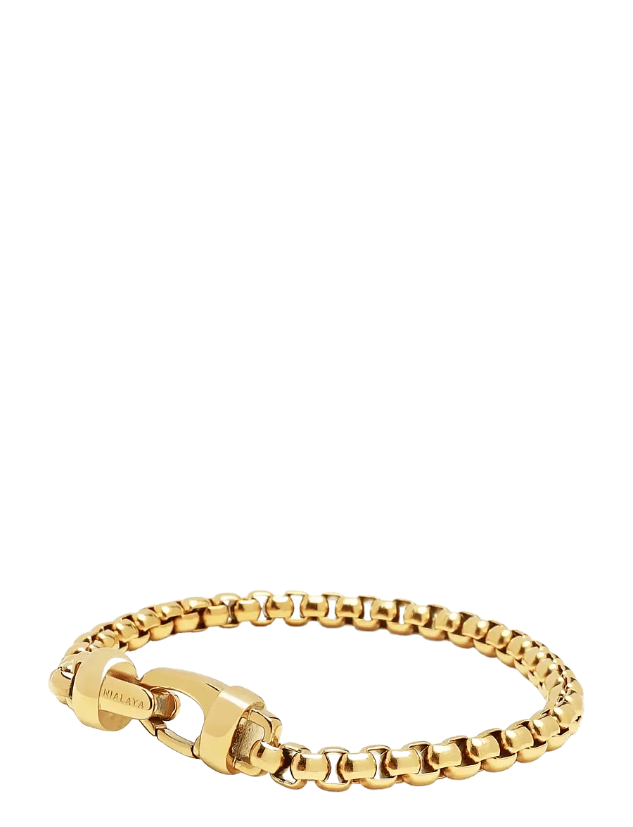 Nialaya - Gold Box Chain Classic Bracelet - armbånd - gold - 2