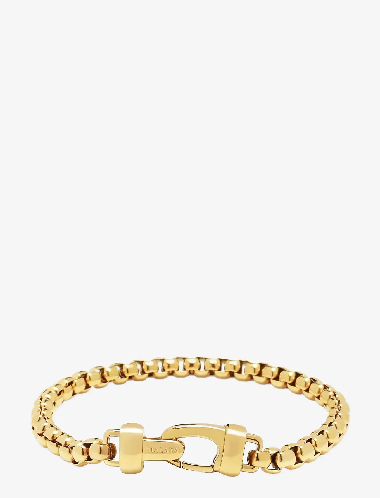 Nialaya - Gold Box Chain Classic Bracelet - armband - gold - 3
