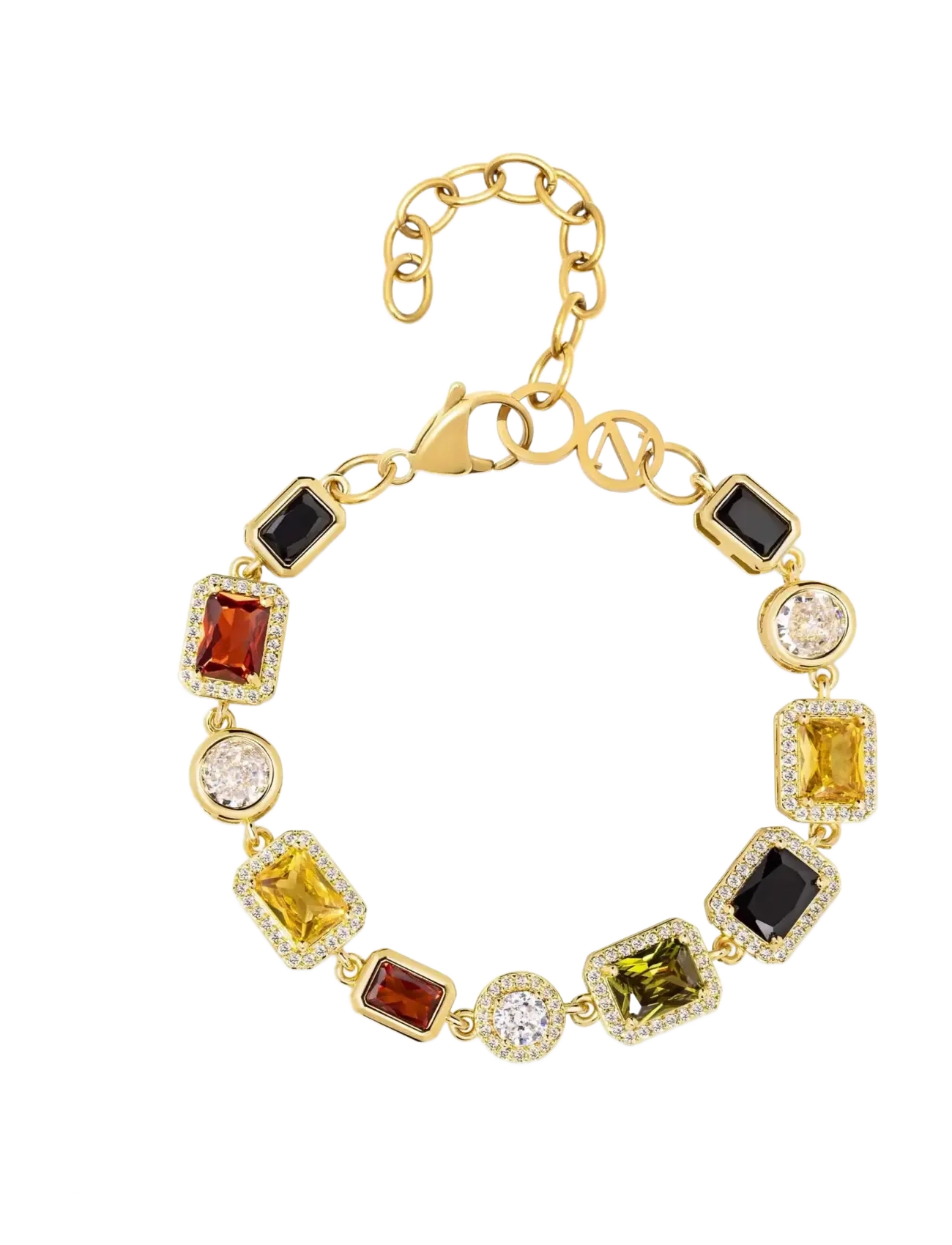 Nialaya Gold Gemstone Bracelet - Armband - GOLD / multi