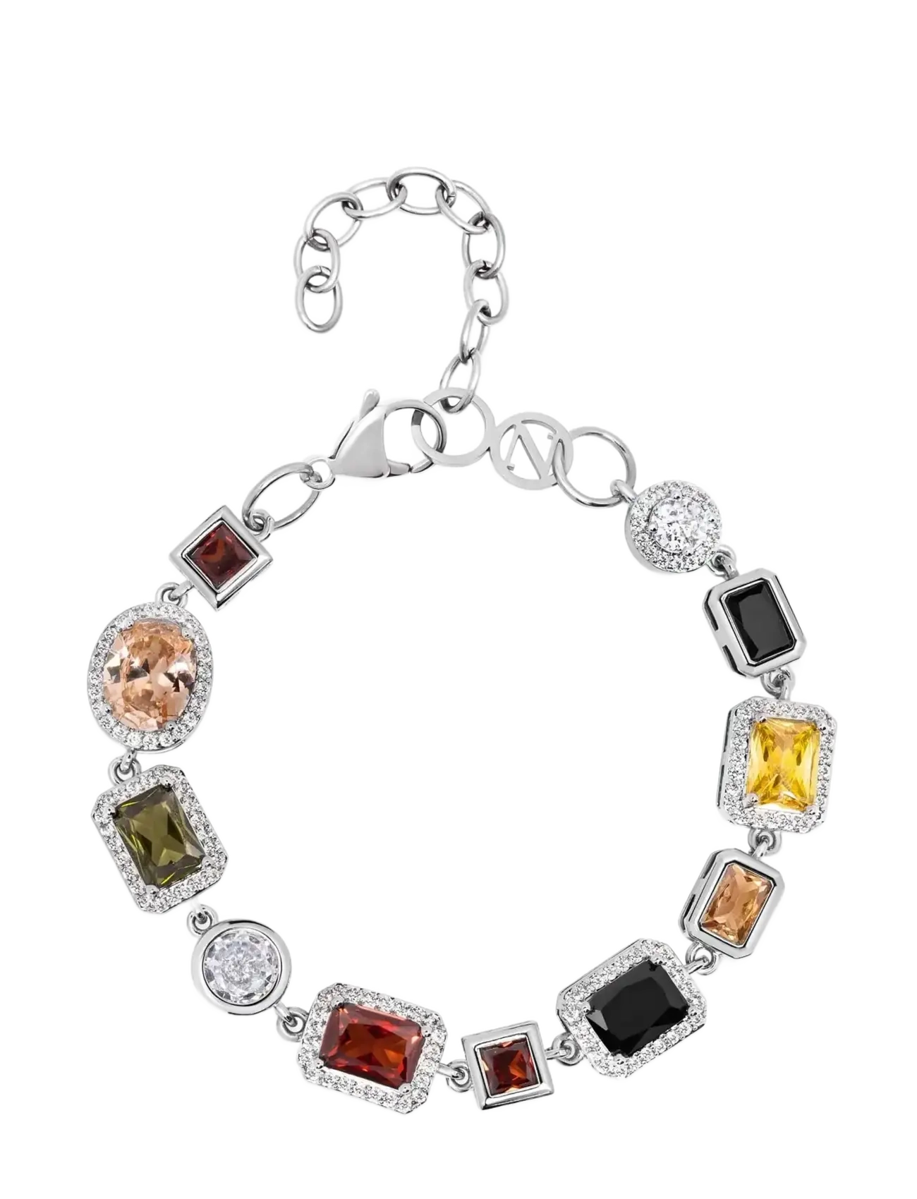 Nialaya Silver Gemstone Bracelet - Nialaya - SILVER / white