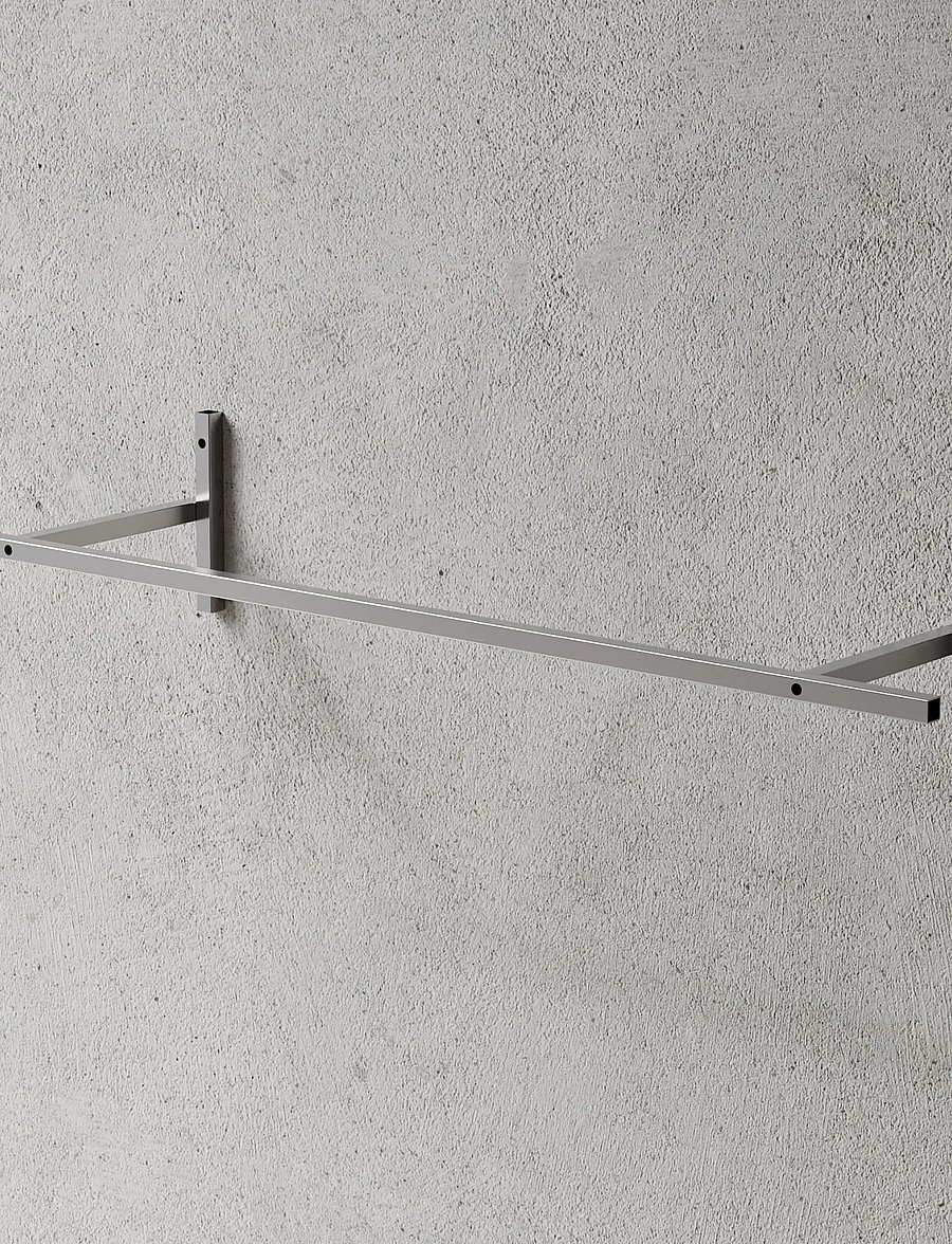 Nichba Design - Wardrobe Rail - Brushed Stainless - kleiderhaken und ständer - brushed stainless steel - 0
