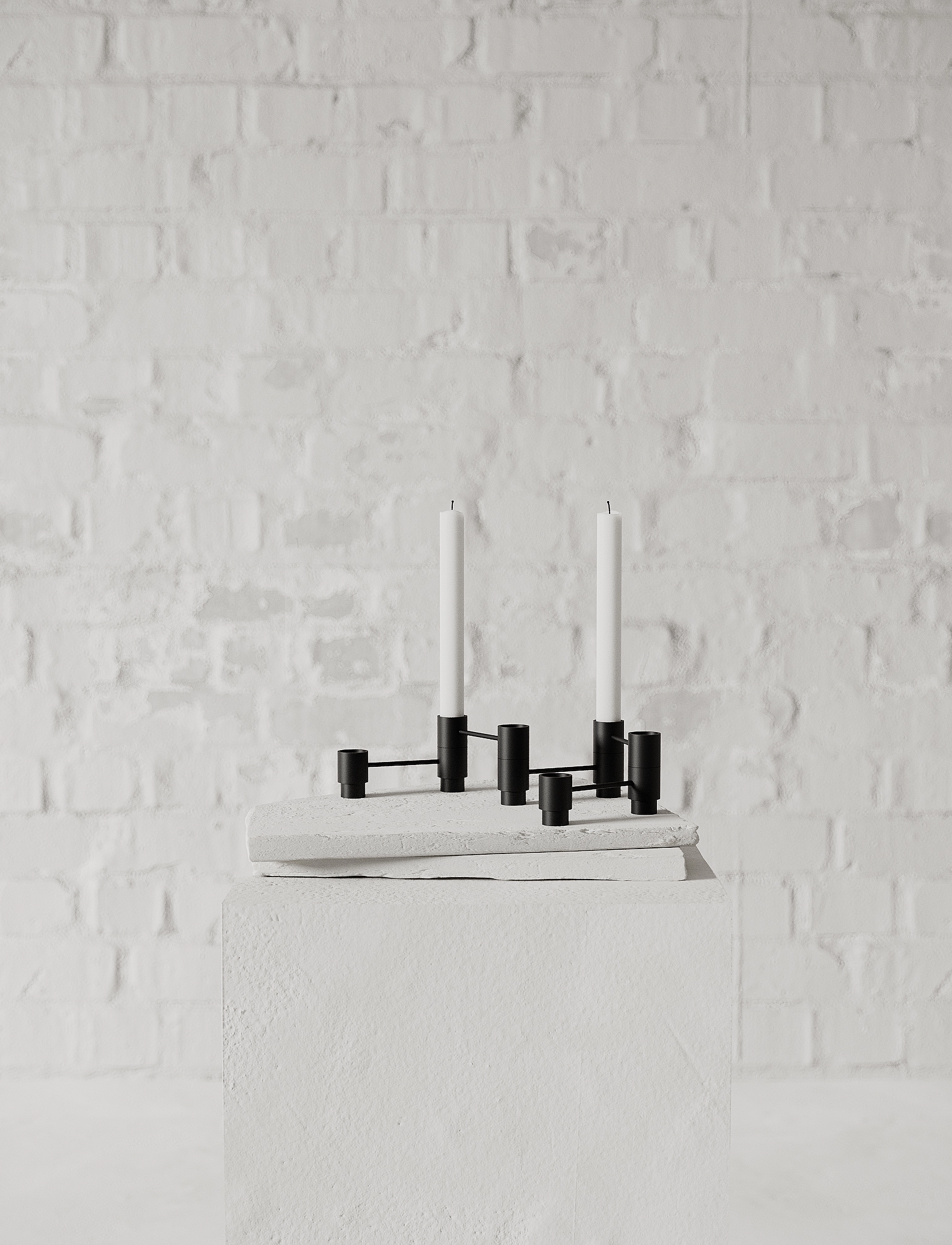 Nichba Design - Structure Candleholder - lysestager - black - 3