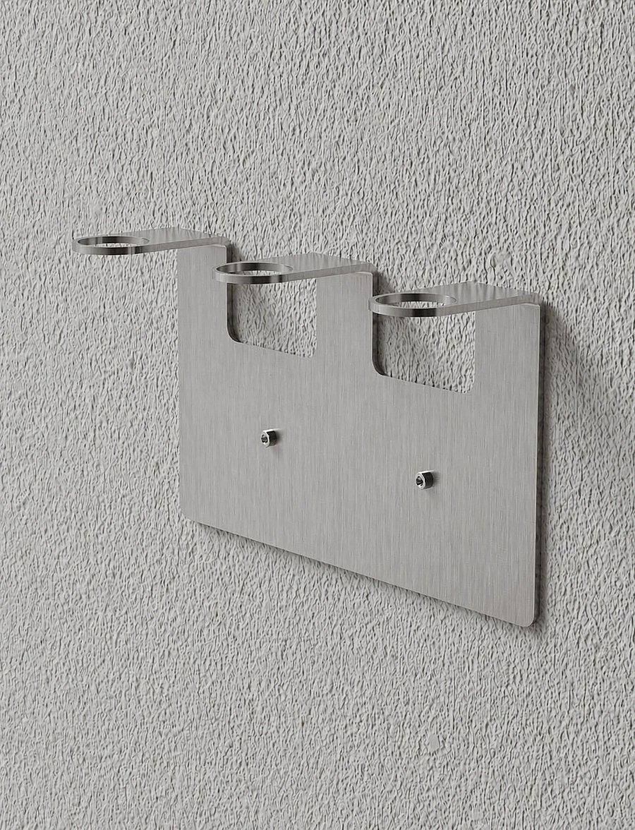 Nichba Design - Soap Holder - Triple - Brushed Stainless - seifenspender & seifenschalen - brushed stainless steel - 1