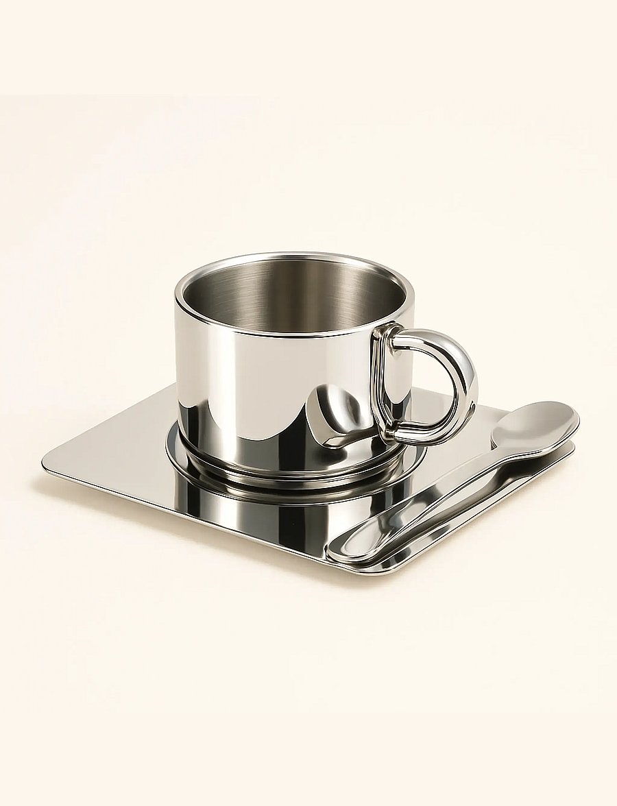 Nichba Design - Steel Cup Trio - kohvitassid - stainless steel - 0