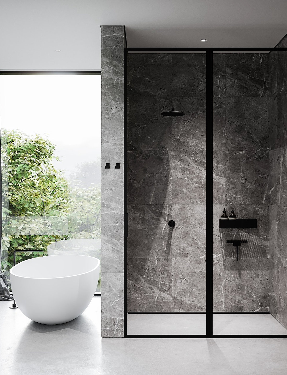 Nichba Design - Bath Shelf 40 - opbevaring til badeværelse - black - 1
