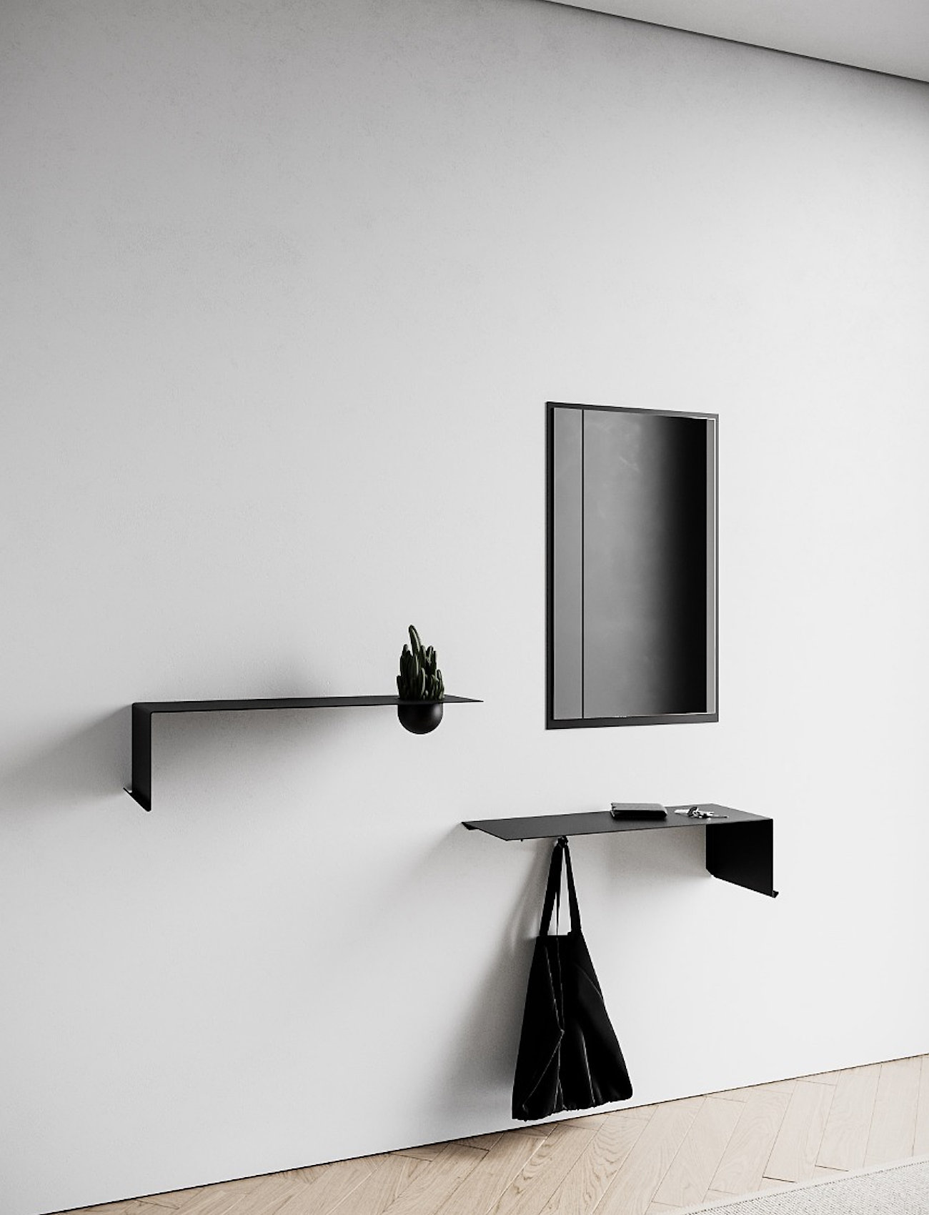 Nichba Design - Mirror Small 79x49cm - sienas spoguļi - black - 1