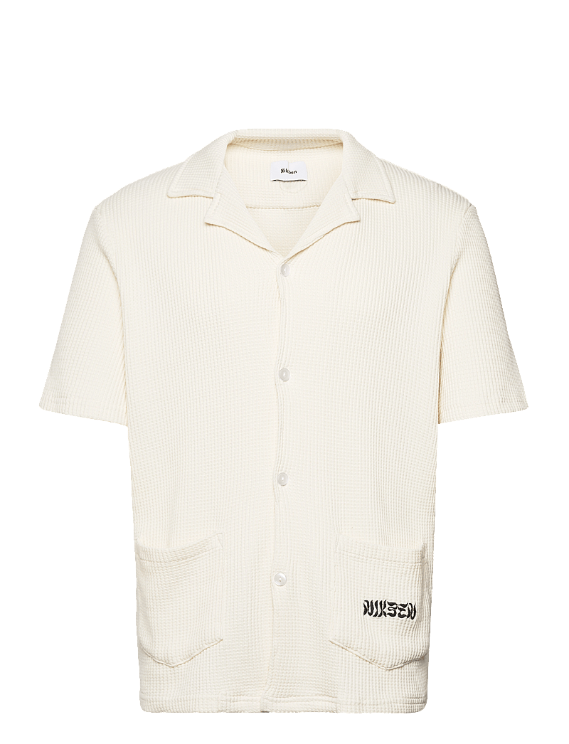 Nikben - NB WAFFLE HAVANA SHIRT VANILLA - kortärmade skjortor - vanilla - 0