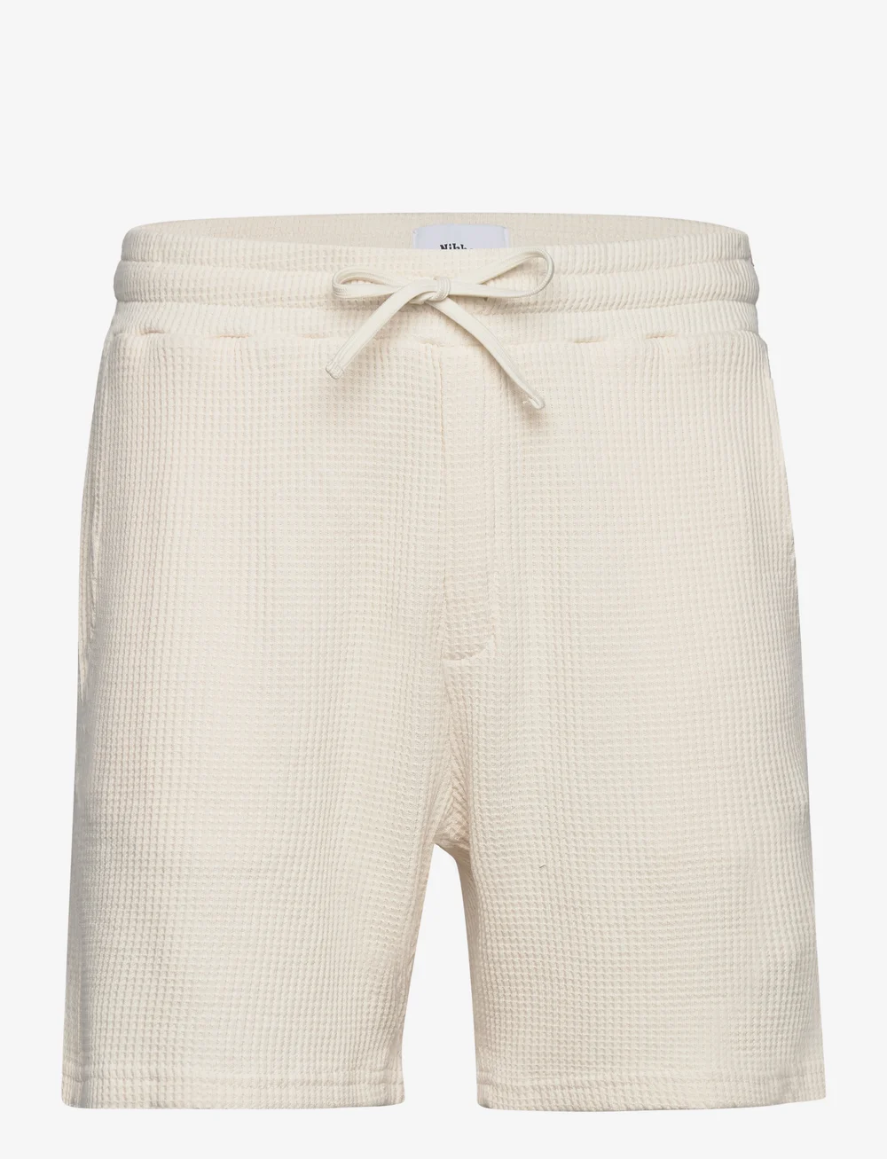 Nikben - NB WAFFLE SHORTS WHITE - sweatshorts - white - 0