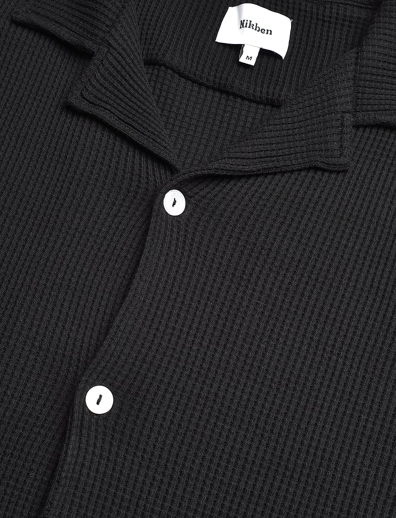 Nikben - NB WAFFLE HAVANA SHIRT BLACK - kortärmade skjortor - black - 2