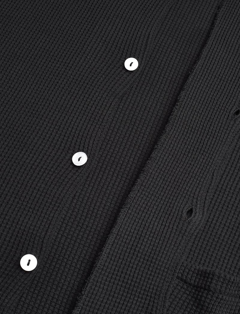 Nikben - NB WAFFLE HAVANA SHIRT BLACK - kortärmade skjortor - black - 3