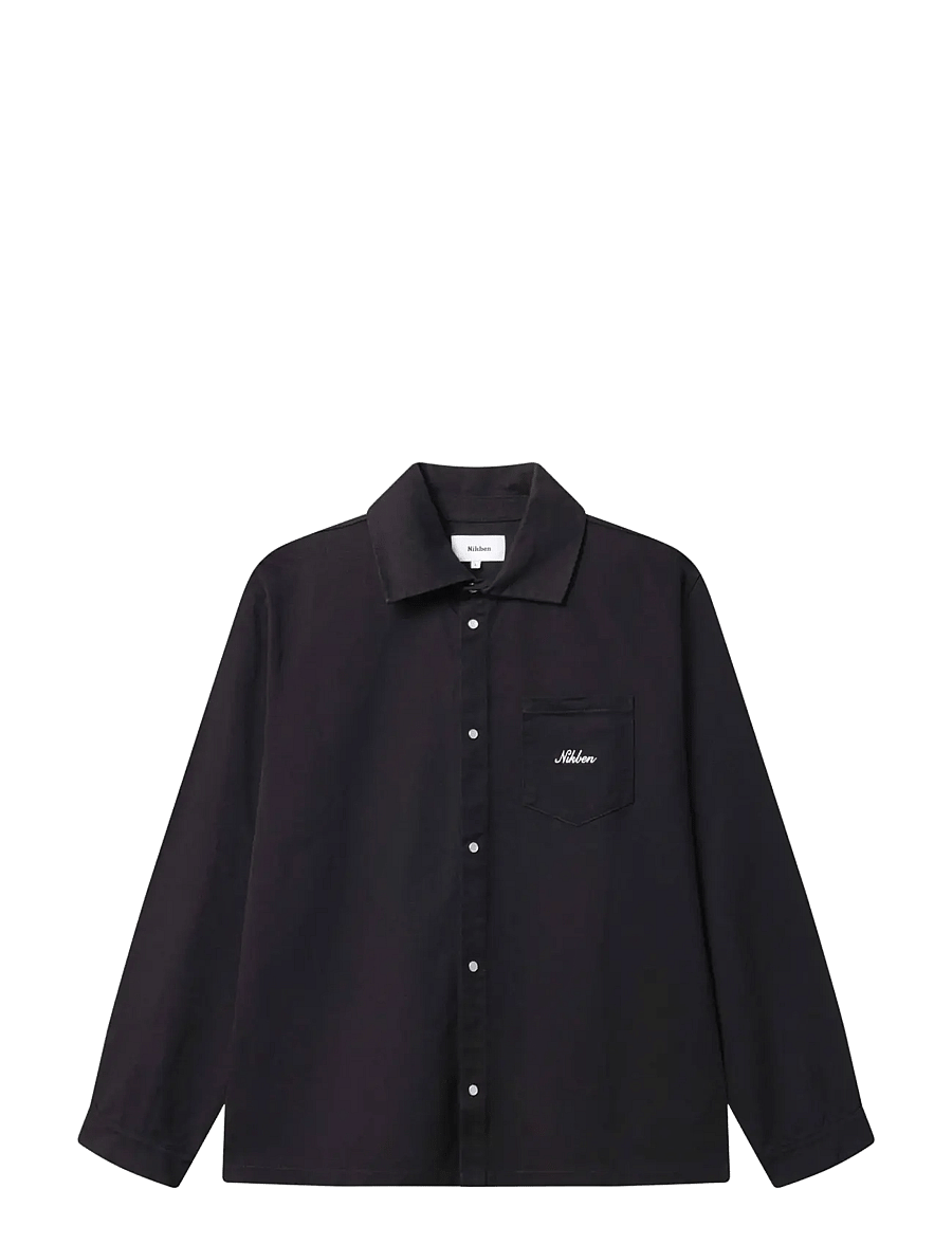 Nikben - TEXAS TANNING CLUB SHIRT BLK - overshirts - aged black - 0