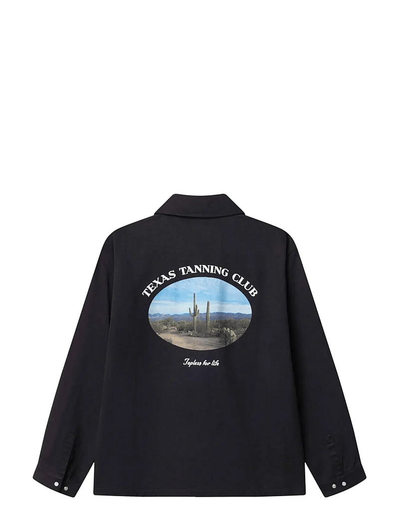 Nikben - TEXAS TANNING CLUB SHIRT BLK - overshirts - aged black - 1