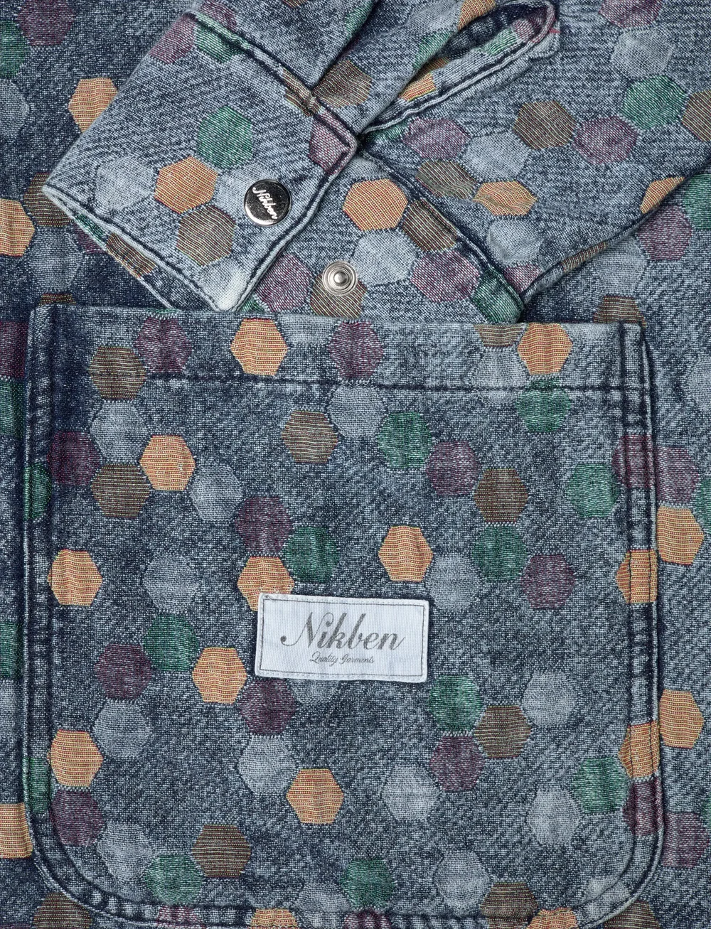 Nikben - PATCH JACQUARD JACKET - uforede denimjakker - denim - 3