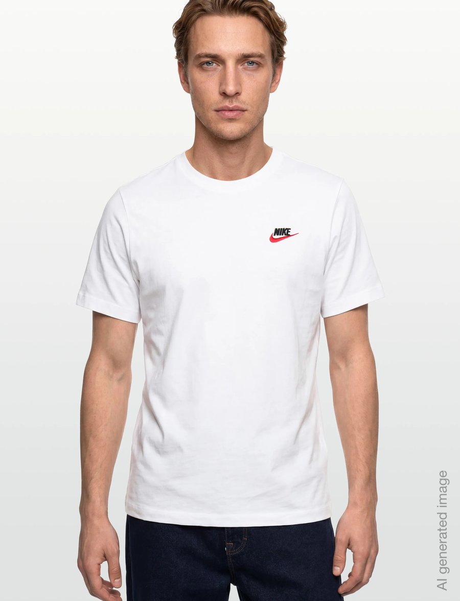 Nike - Nike Sportswear CLUB TEE - alussärgid ja t-särgid - white/black/university red - 3