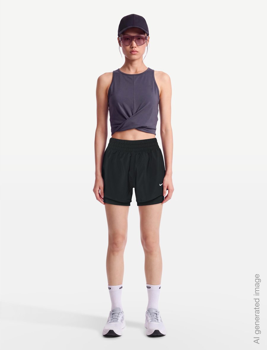 Nike - Nike One Dri-Fit 3IN 2N1 SHORT - training shorts - black/white - 0