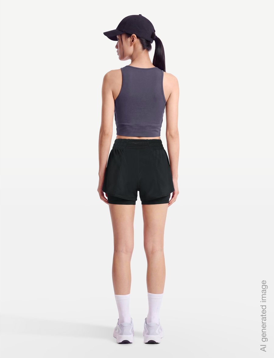 Nike - Nike One Dri-Fit 3IN 2N1 SHORT - training shorts - black/white - 4