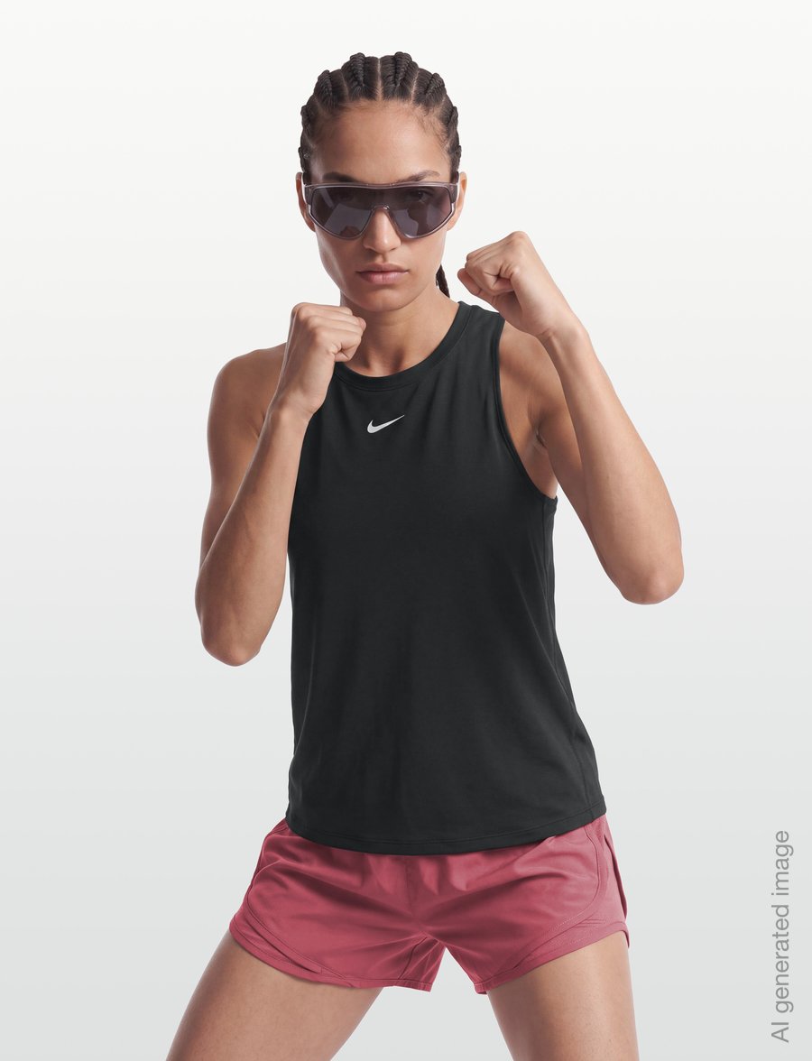 Nike - Da.-T-Shirt W NK ONE CLASSIC DF TANK - tanktops - black/white - 3