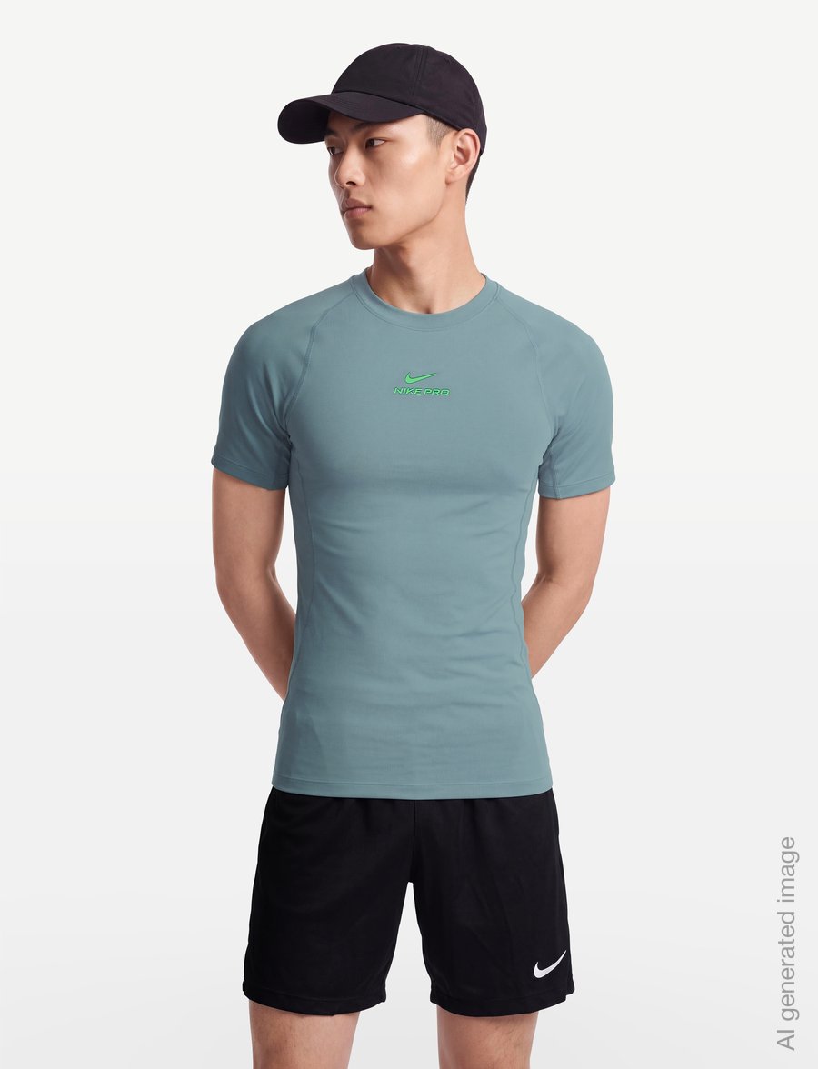 Nike - Nike Pro Training Top - t-särgid - mineral slate/green strike - 3