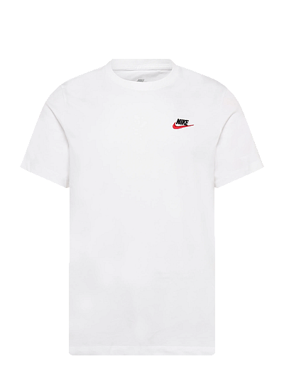 Nike Nike Sportswear CLUB TEE - T-Shirts - WHITE/BLACK/UNIVERSITY RED / white