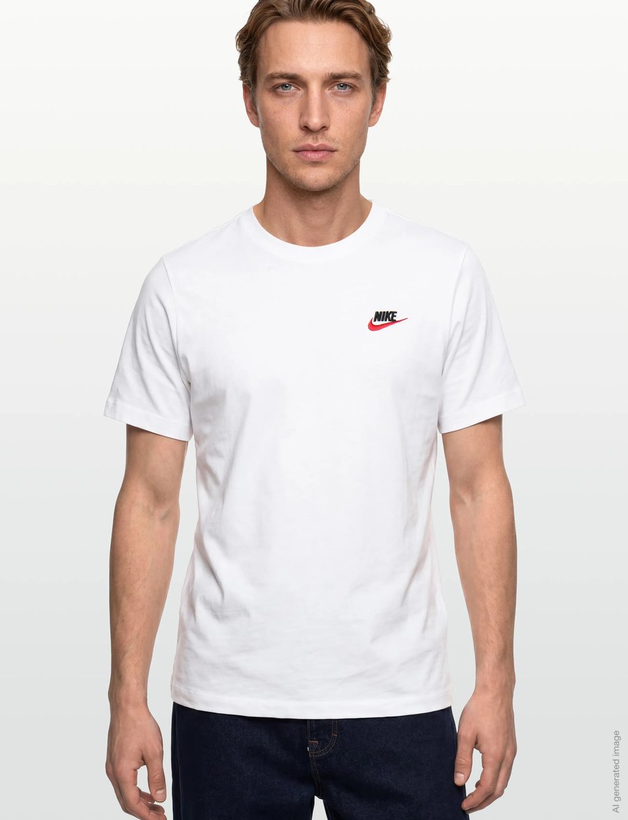 Nike - Nike Sportswear CLUB TEE - tops & t-shirts - white/black/university red - 3