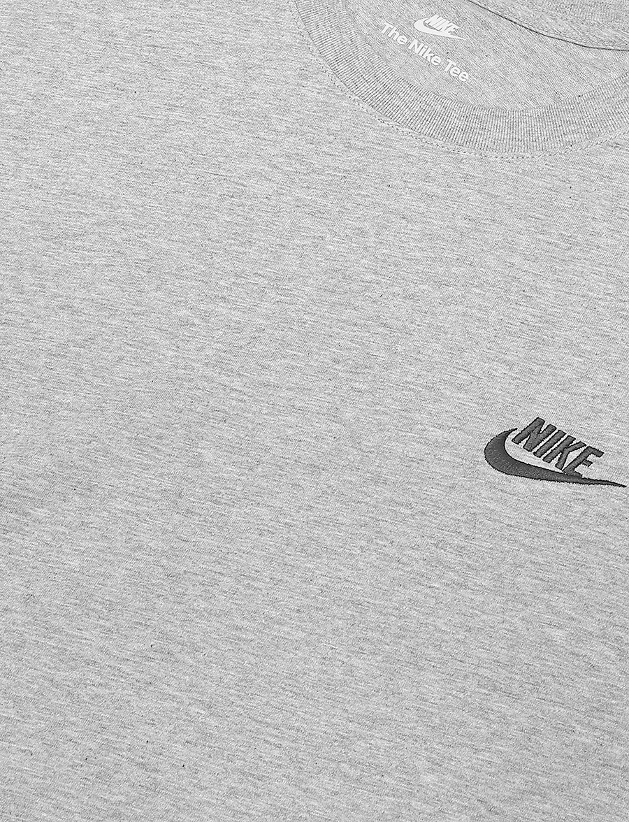 Nike - M NSW CLUB TEE - oberteile & t-shirts - dk grey heather/black - 2