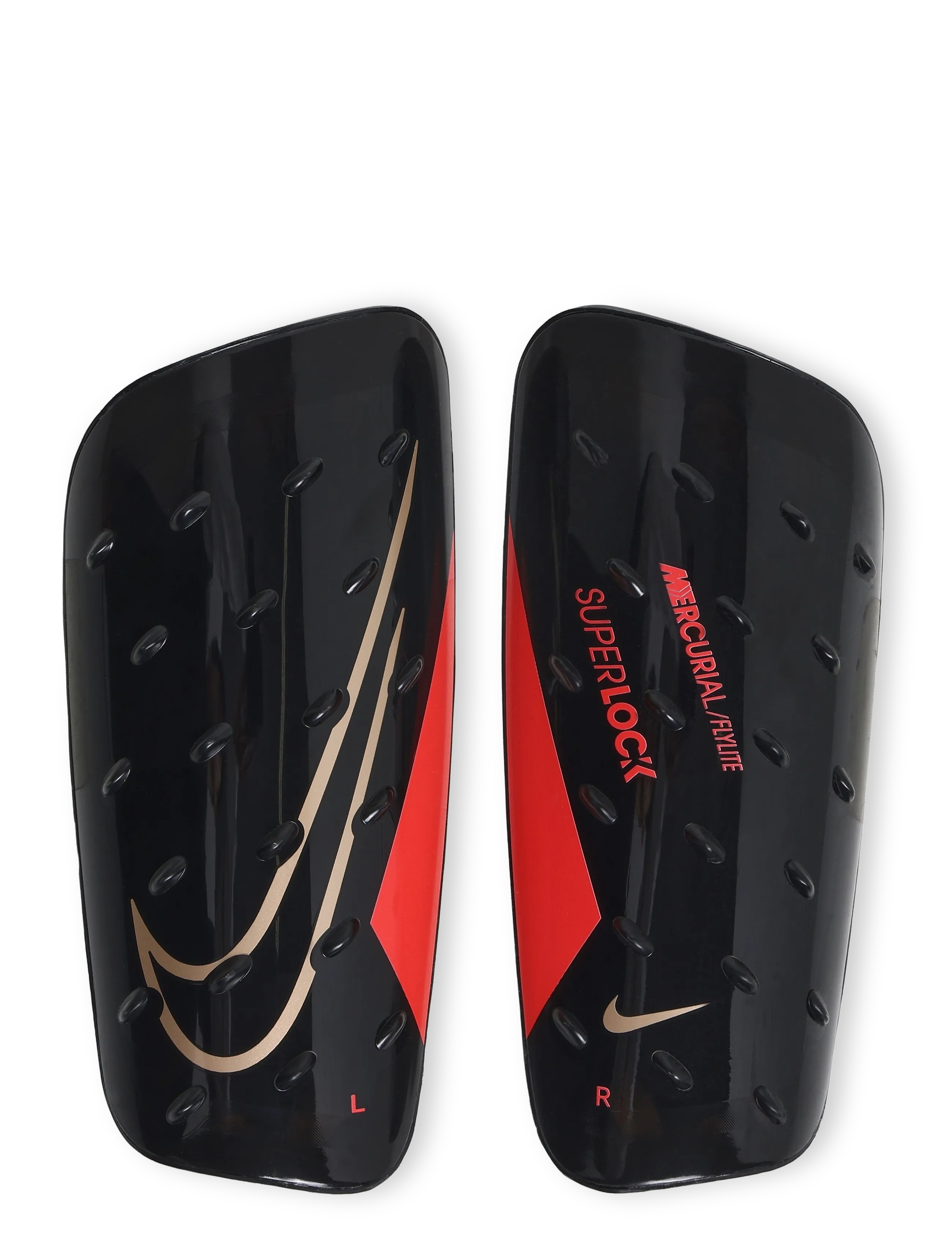 Nike Nike Mercurial FlyLite SuperLock Football Shinguards - Schienbeinschoner & Stutzen - BLACK/BRIGHT CRIMSON/BLUR / black