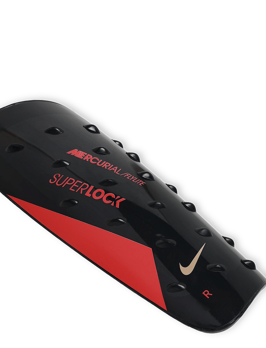 Nike - Nike Mercurial FlyLite SuperLock Football Shinguards - benskinner og sleeves - black/bright crimson/blur - 2