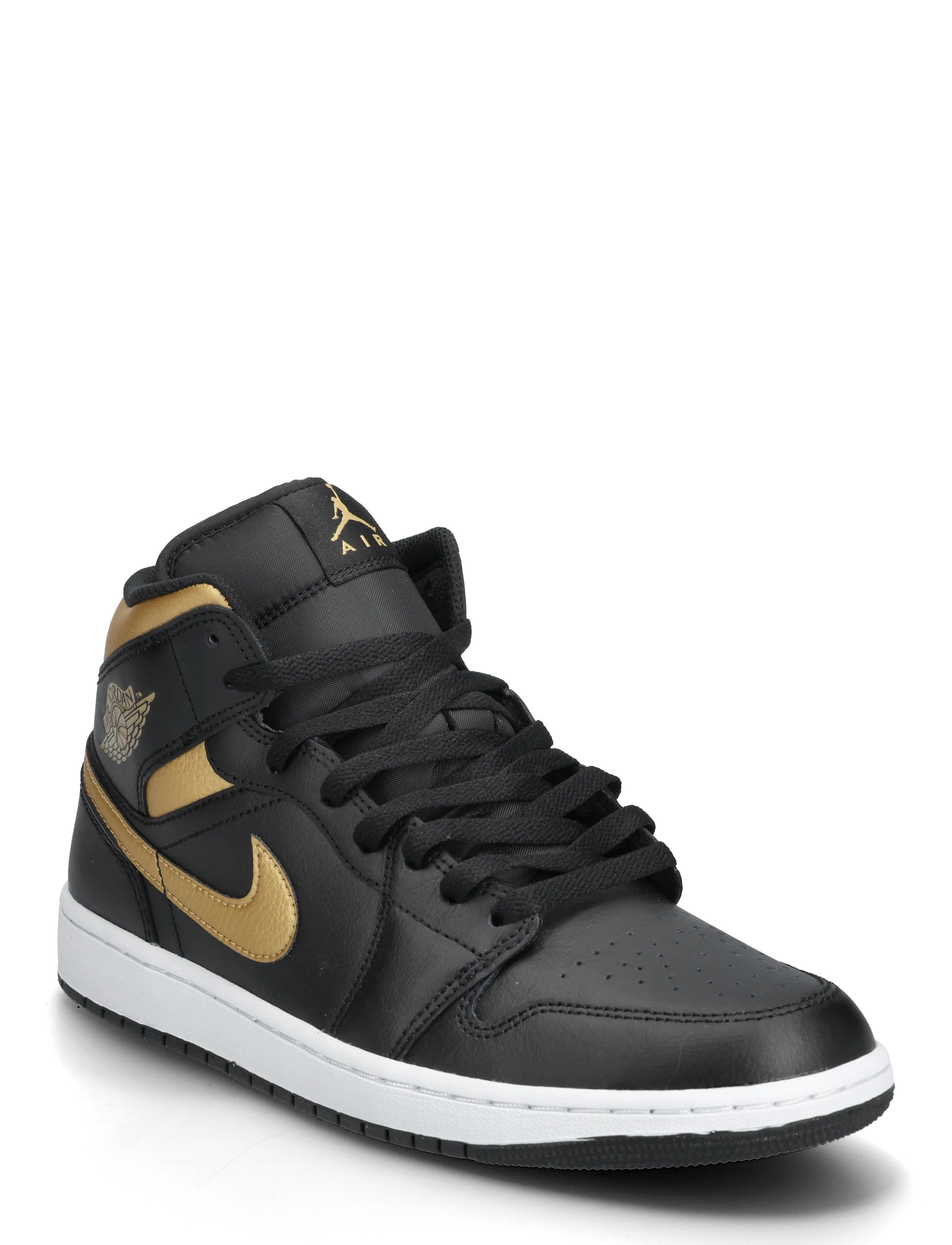 Nike Air Jordan 1 Mid - Höga sneakers - BLACK METALLIC/GOLD WHITE / black