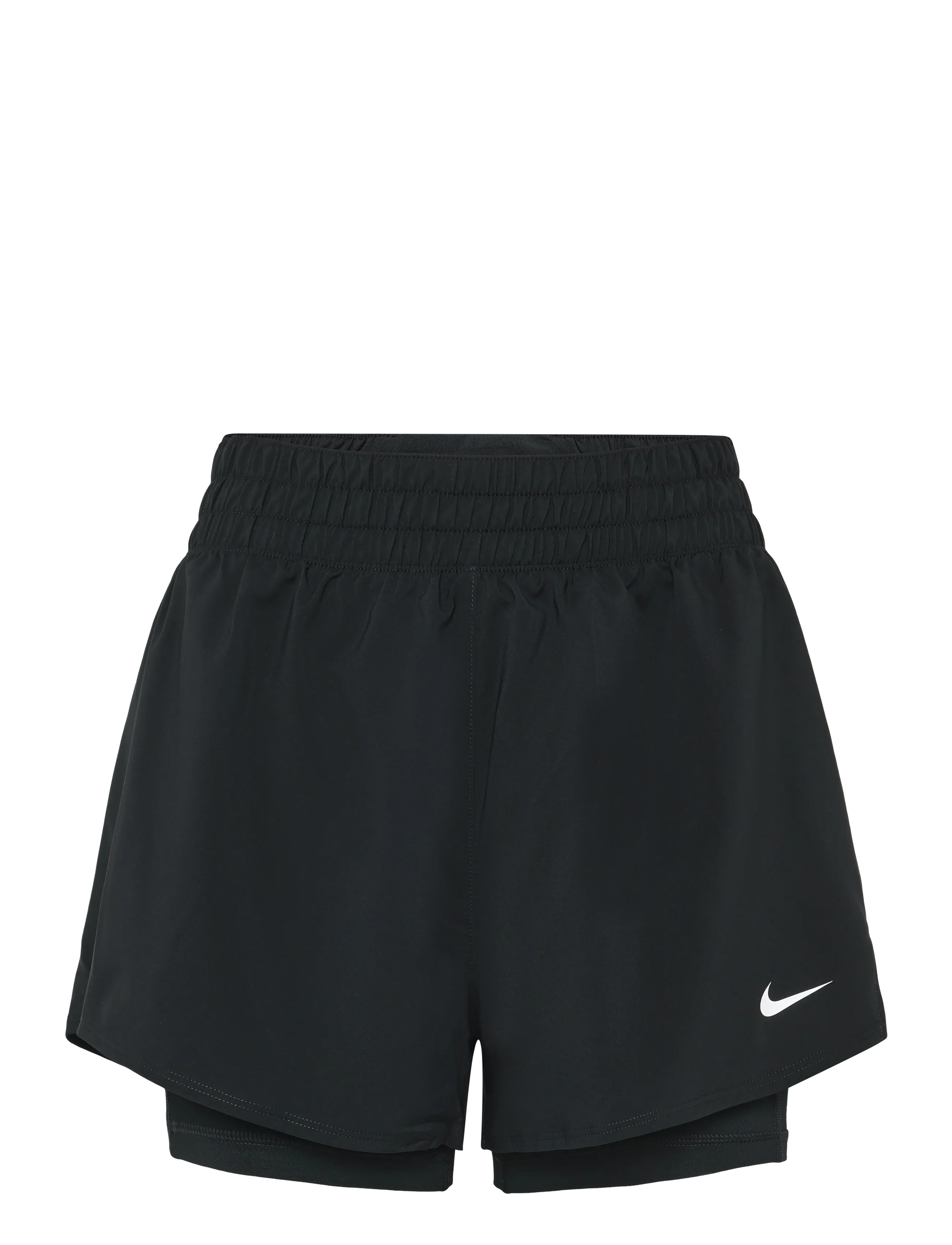 Nike W NK ONE DF HR 3IN 2N1 SHORT - Kläder - BLACK/WHITE / black