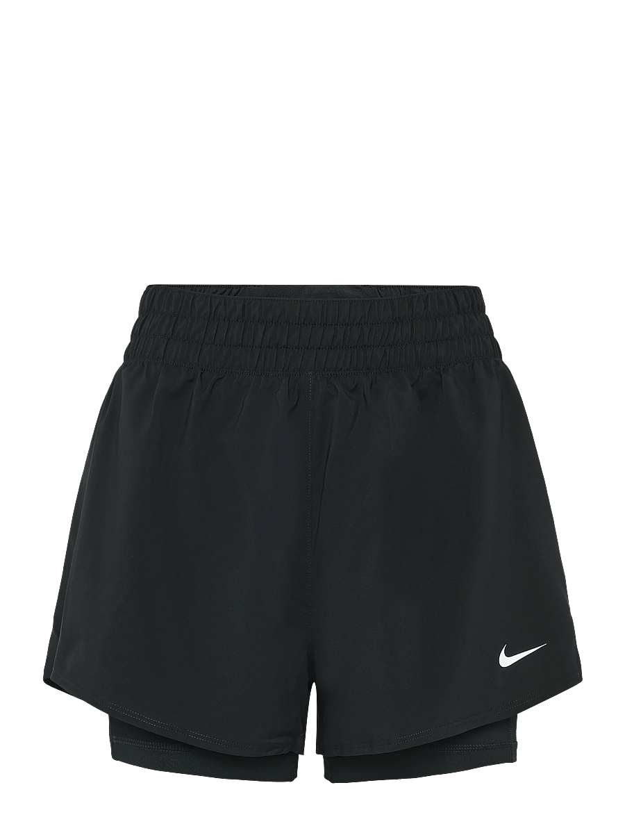 Nike - W NK ONE DF HR 3IN 2N1 SHORT - træningsshorts - black/white - 0