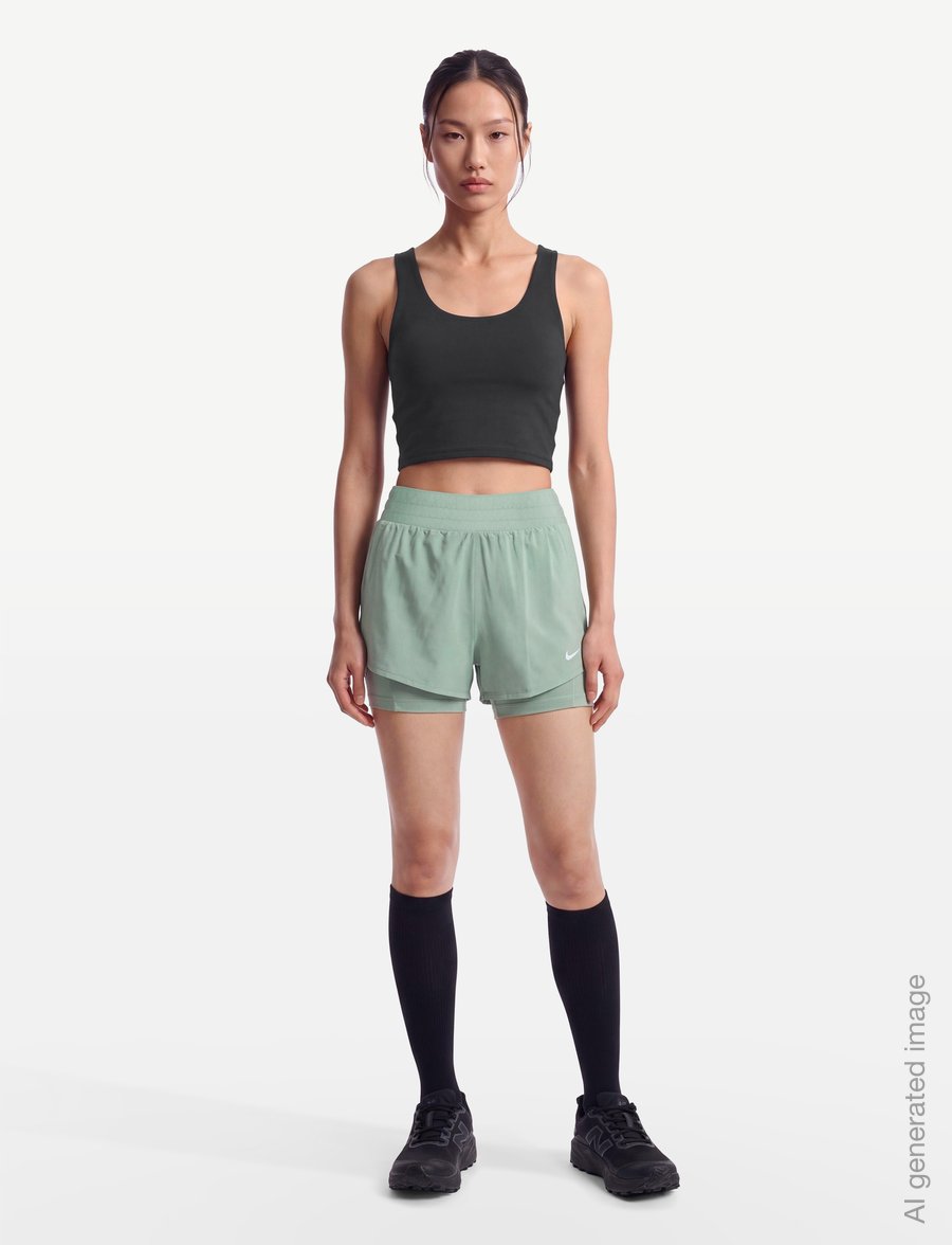Nike - Nike One Dri-Fit 3IN 2N1 SHORT - træningsshorts - steam/white - 0